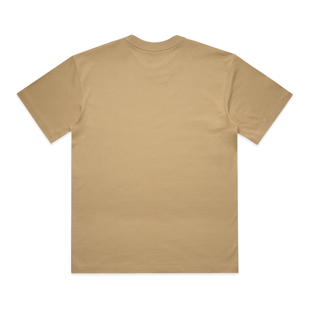 AS Colour Box Tee 5030 - Khaki Back - Custom Printed - Print Blanc
