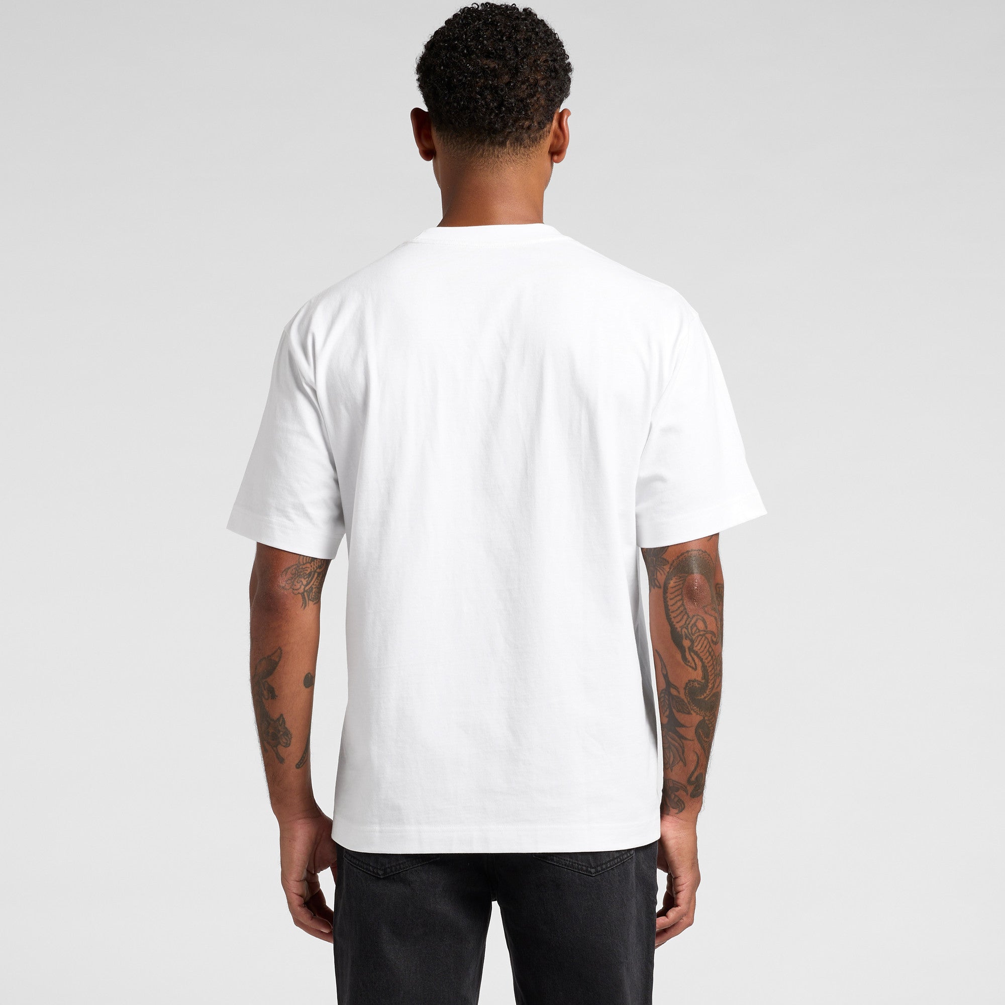 AS Colour Box Tee 5030 - Main Back - Custom Printed - Print Blanc
