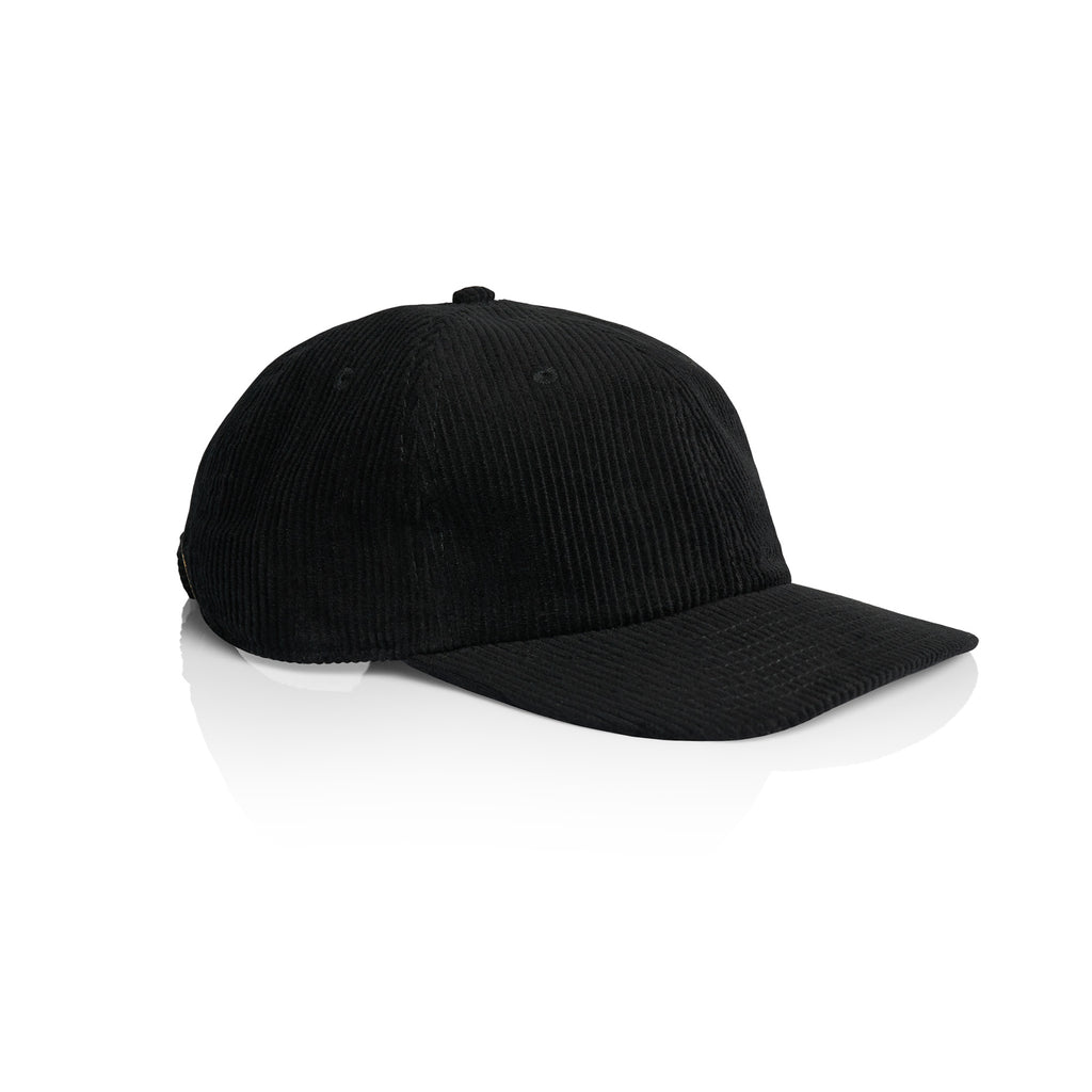Ascolour Class Cord Cap 1152 Class Cord Cap Black Front - Custom Printed - Print Blanc