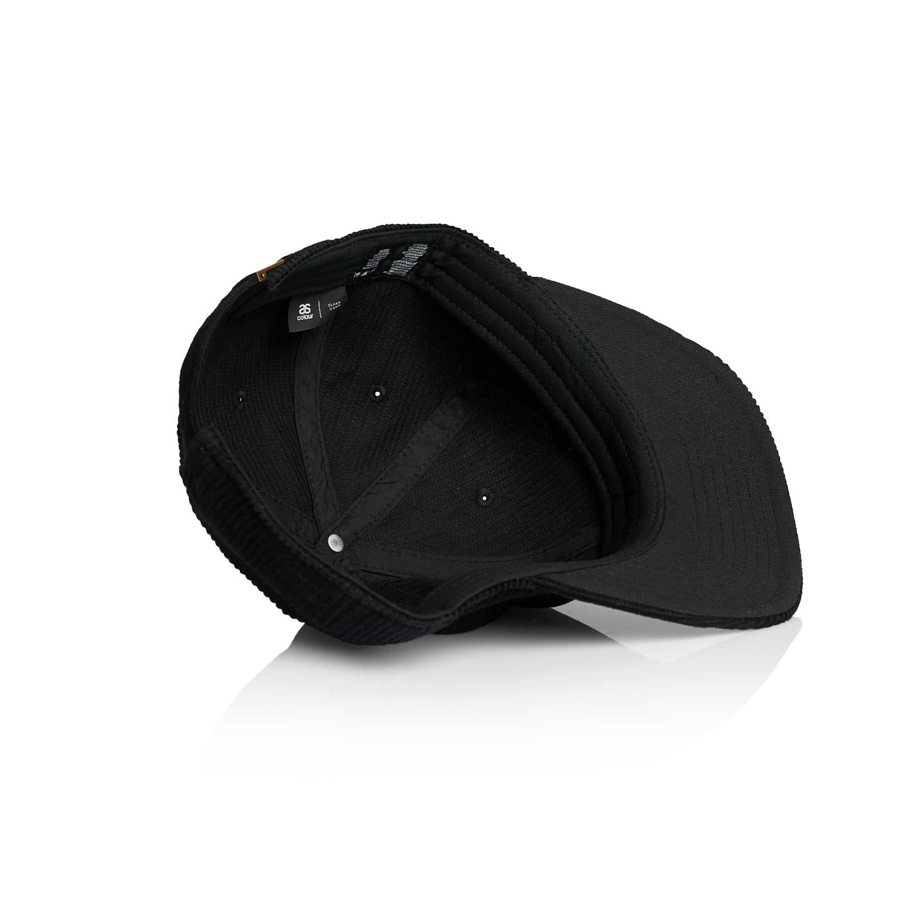 Ascolour Class Cord Cap 1152 Class Cord Cap Black Inside Side - Custom Printed - Print Blanc