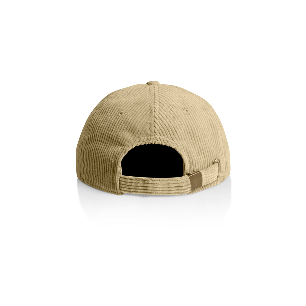 Ascolour Class Cord Cap 1152 Class Cord Cap Khaki Back - Custom Printed - Print Blanc