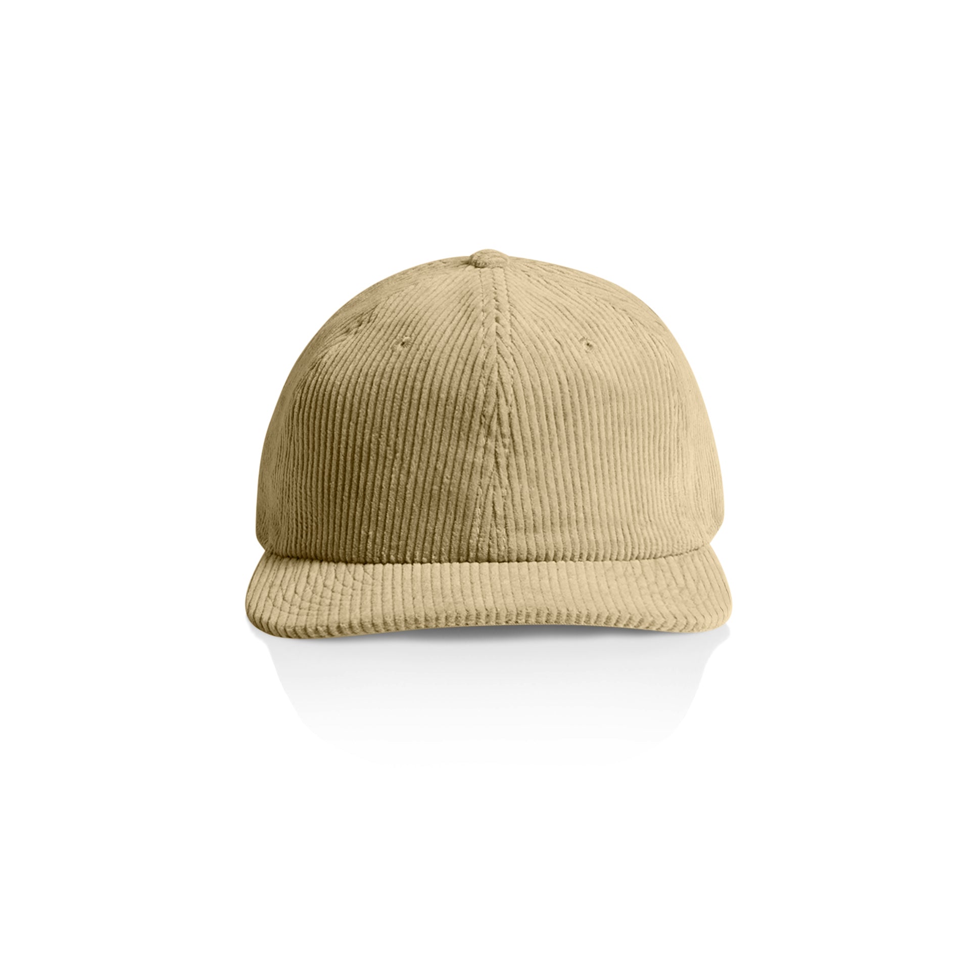 Ascolour Class Cord Cap 1152 Class Cord Cap Khaki Front - Custom Printed - Print Blanc