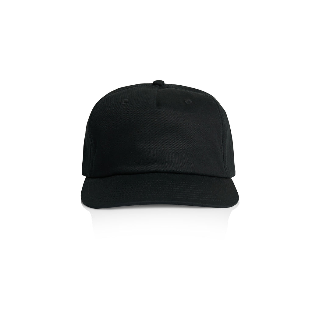 Ascolour Class Five Panel Cap 1153 Class Five Panel Cap Black Front Print Blanc 1 - Custom Printed - Print Blanc