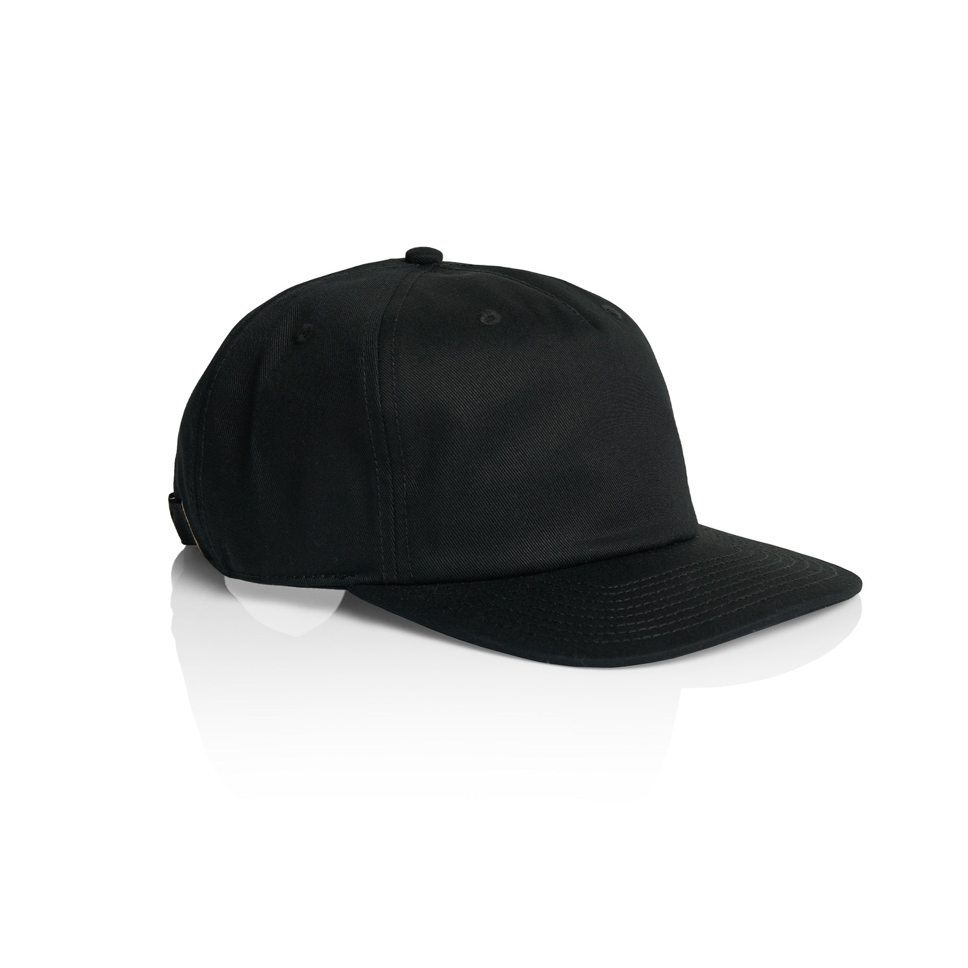 Ascolour Class Five Panel Cap 1153 Class Five Panel Cap Black Front - Custom Printed - Print Blanc