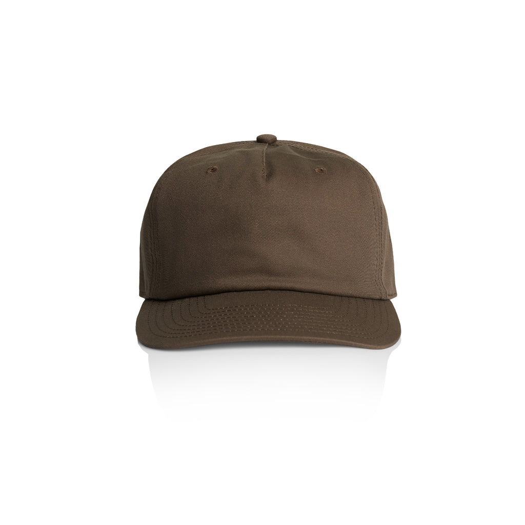 Ascolour Class Five Panel Cap 1153 Class Five Panel Cap Walnut Front Print Blanc 1 - Custom Printed - Print Blanc