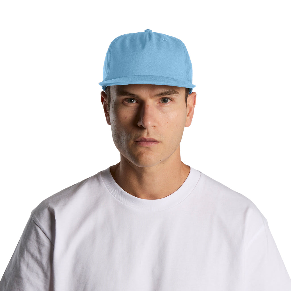 Ascolour Class Performance Cap 1155 Class Performance Cap Turn Carolina Blue Front - Custom Printed - Print Blanc