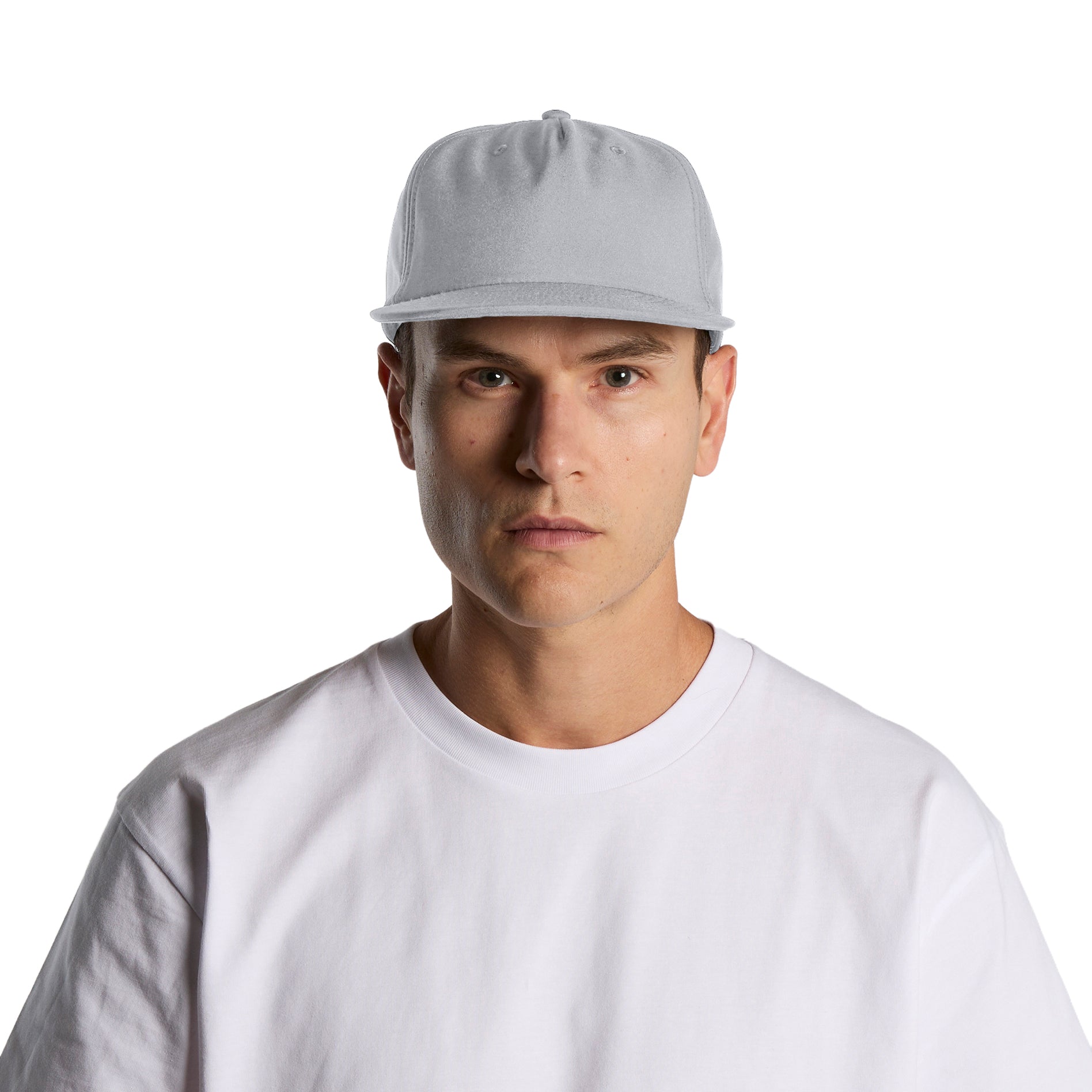 Ascolour Class Performance Cap 1155 Class Performance Cap Turn Smoke Front - Custom Printed - Print Blanc