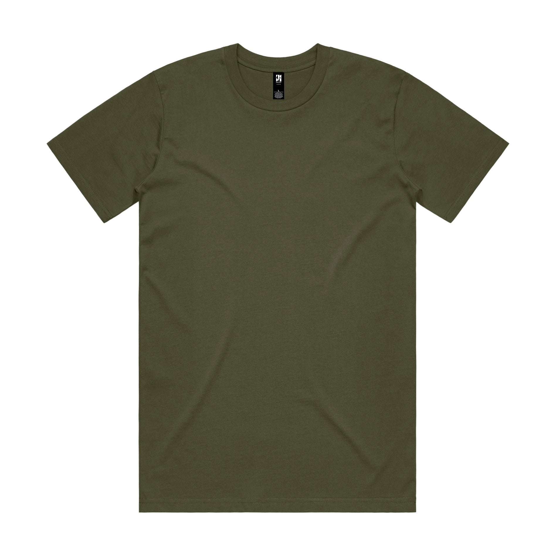 AS Colour Classic Tee 5026 - Army Front - Custom Printed - Print Blanc