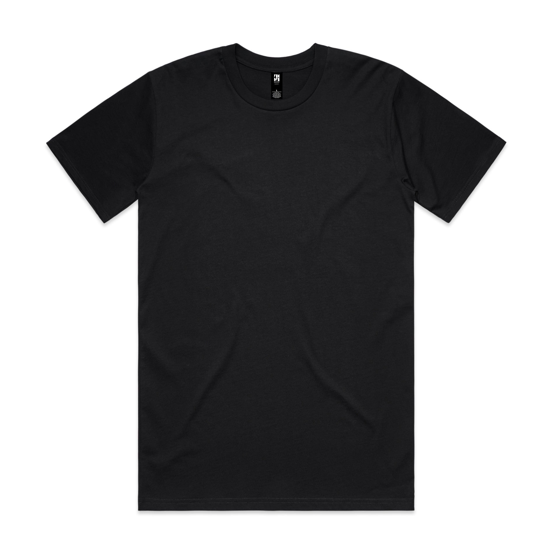 AS Colour Classic Tee 5026 - Black Front - Custom Printed - Print Blanc