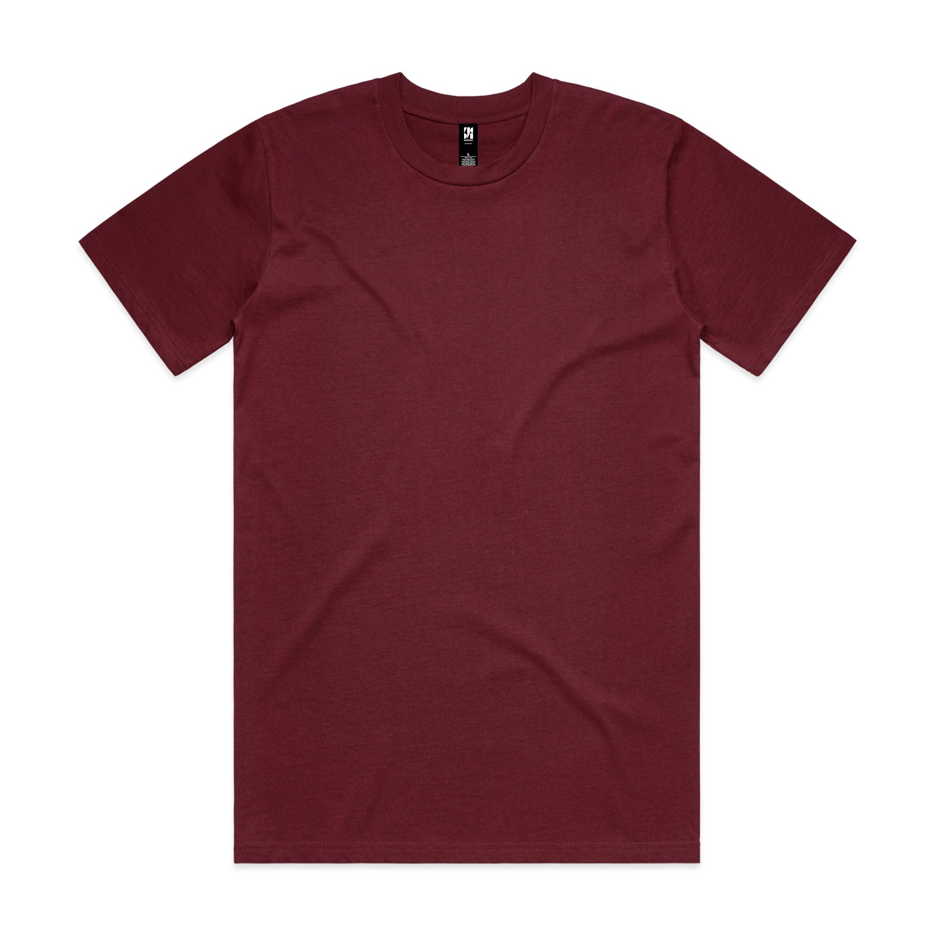 AS Colour Classic Tee 5026 - Burgundy Front - Custom Printed - Print Blanc