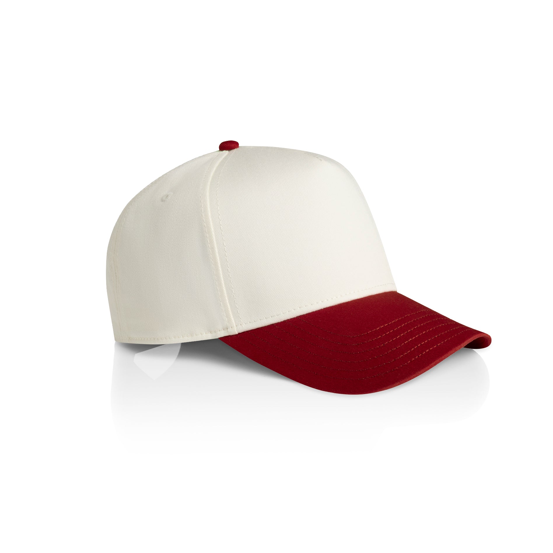 Ascolour Frame Two Tone Cap 1165 Frame Two Tone Cap Natural Cardinal Side - Custom Printed - Print Blanc