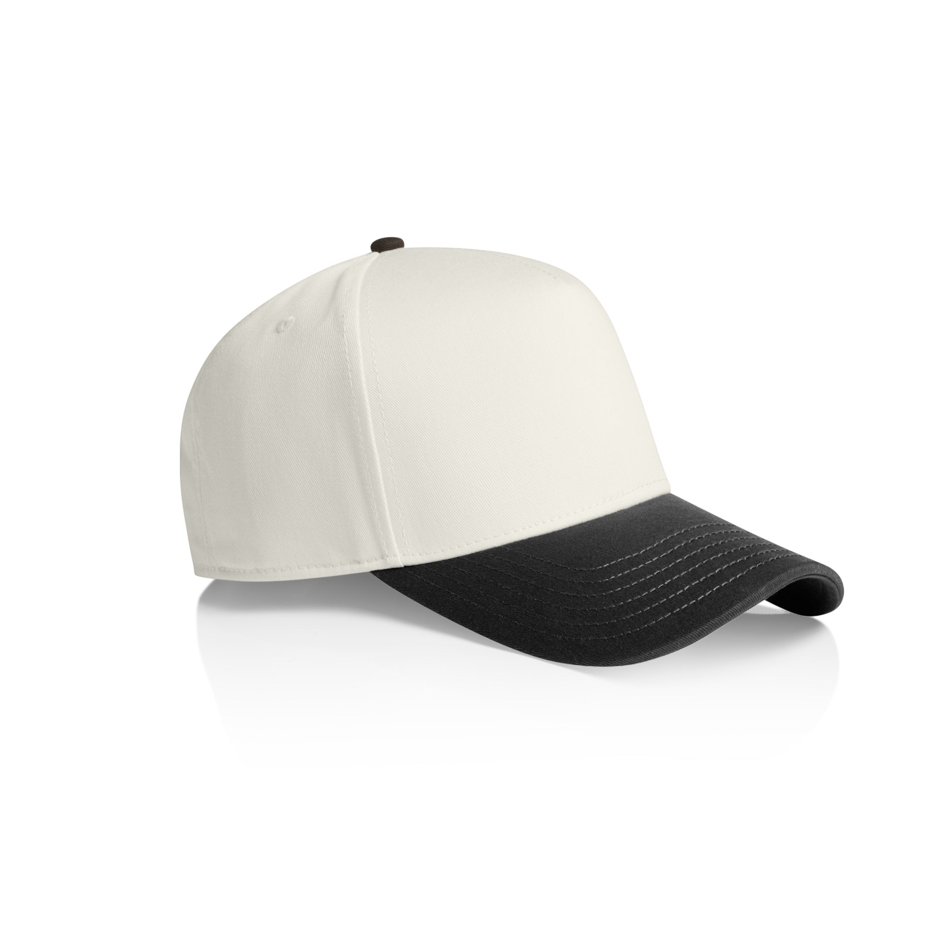Ascolour Frame Two Tone Cap 1165 Frame Two Tone Cap Natural Coal Side - Custom Printed - Print Blanc