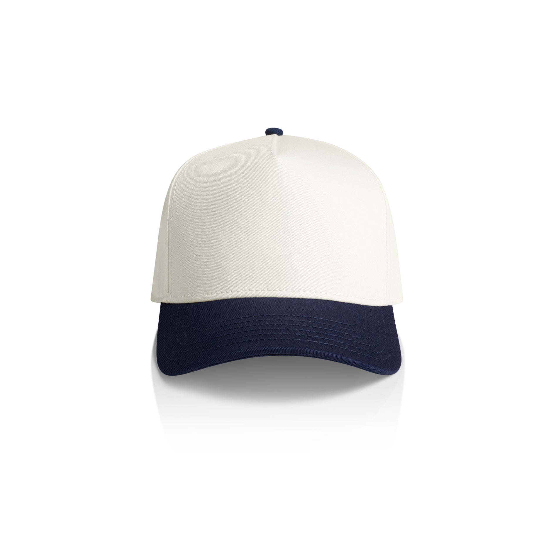 Ascolour Frame Two Tone Cap 1165 Frame Two Tone Cap Natural Midnight Front - Custom Printed - Print Blanc