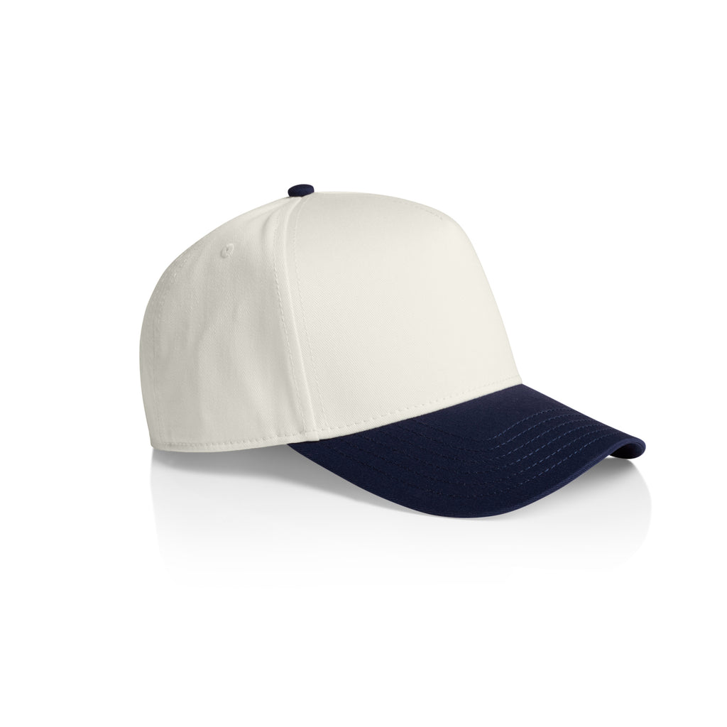 Ascolour Frame Two Tone Cap 1165 Frame Two Tone Cap Natural Midnight Side - Custom Printed - Print Blanc