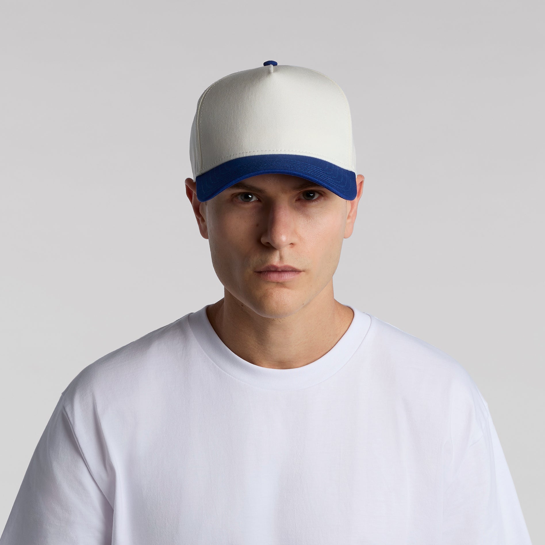 Ascolour Frame Two Tone Cap 1165 Frame Two Tone Cap Turn Front - Custom Printed - Print Blanc