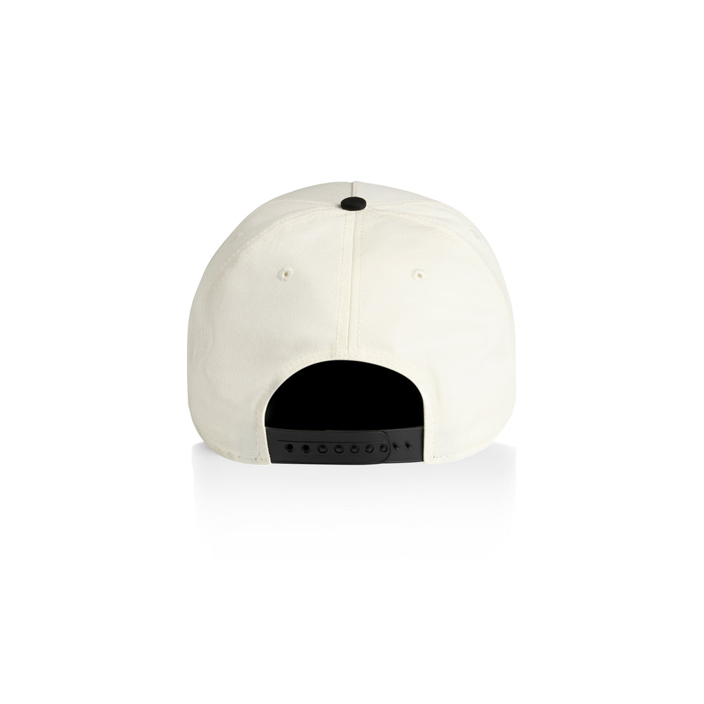 Ascolour Frame Two Tone Cap 1165 Two Tone Frame Cap Natural Black Back - Custom Printed - Print Blanc