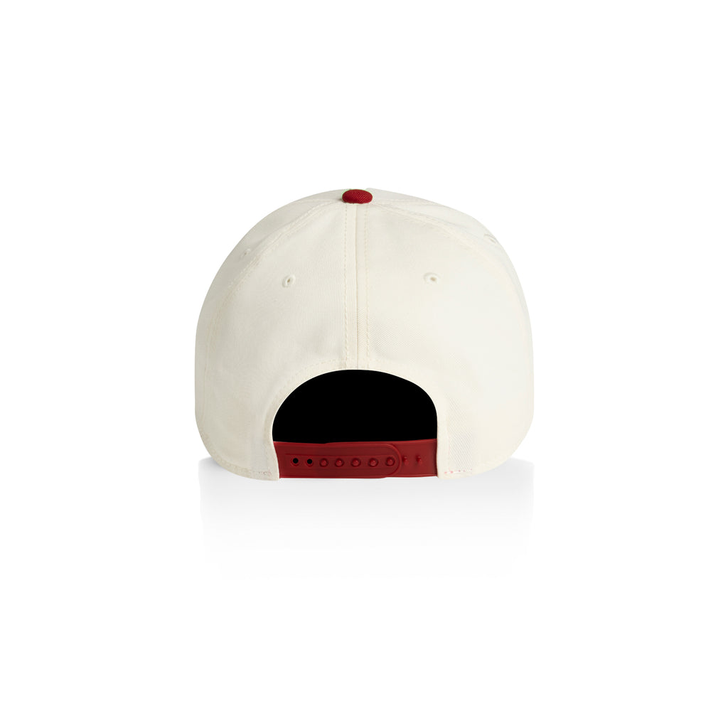 Ascolour Frame Two Tone Cap 1165 Two Tone Frame Cap Natural Cardinal Back - Custom Printed - Print Blanc