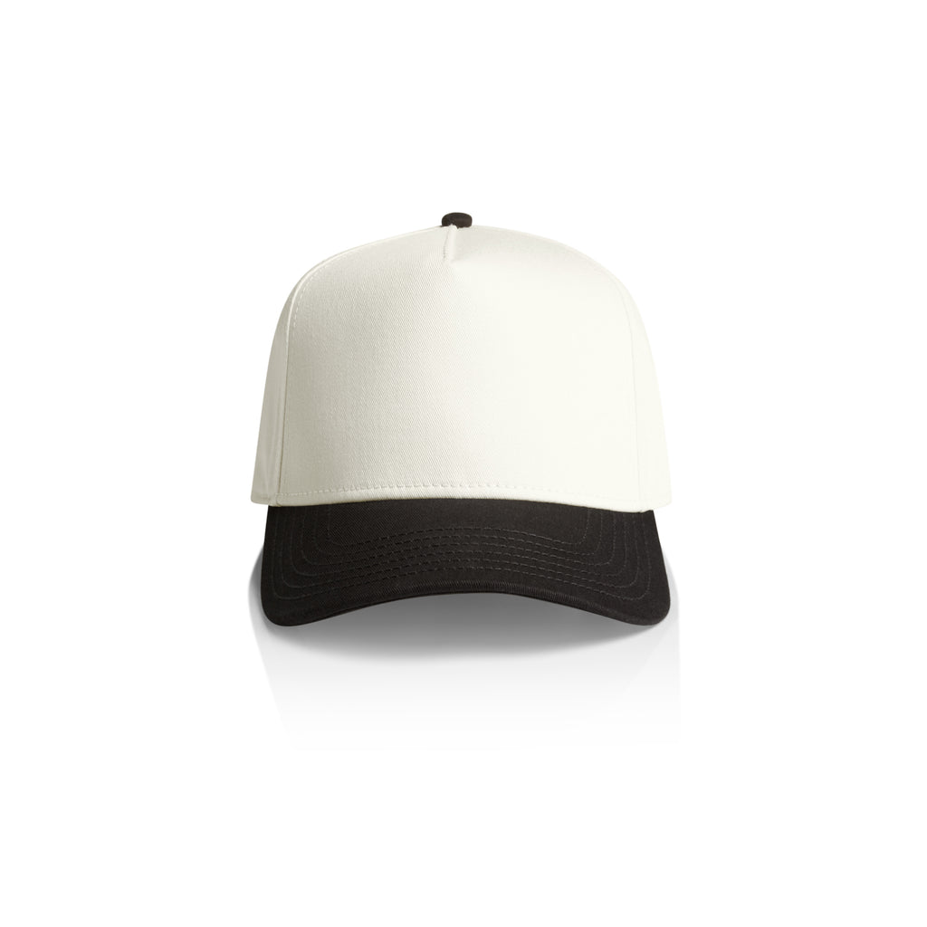 Ascolour Frame Two Tone Cap 1165 Two Tone Frame Cap Natural Coal Front - Custom Printed - Print Blanc