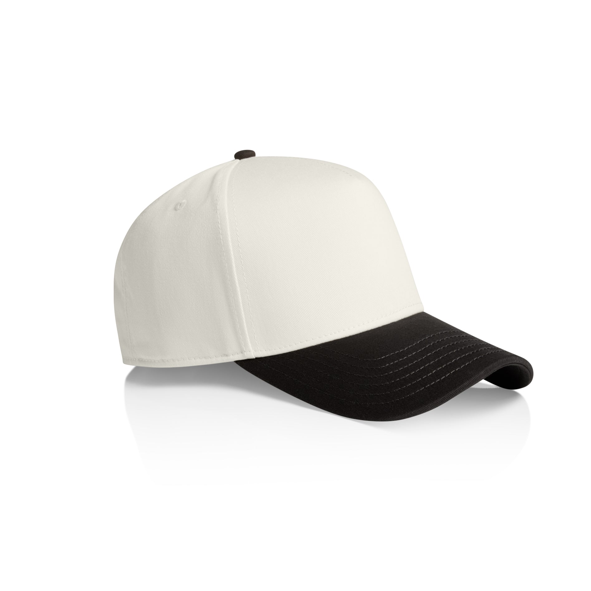 Ascolour Frame Two Tone Cap 1165 Two Tone Frame Cap Natural Coal Side - Custom Printed - Print Blanc