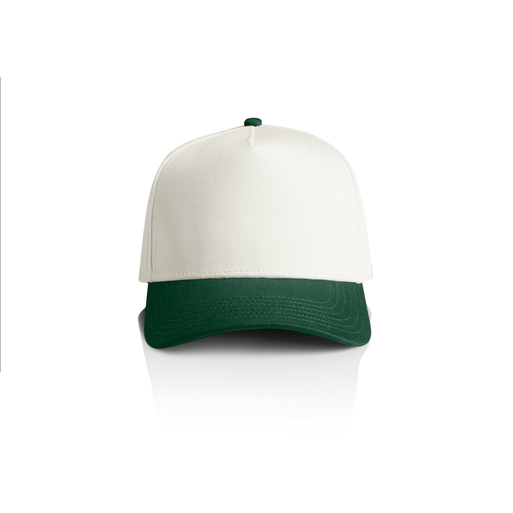 Ascolour Frame Two Tone Cap 1165 Two Tone Frame Cap Natural Forest Front - Custom Printed - Print Blanc