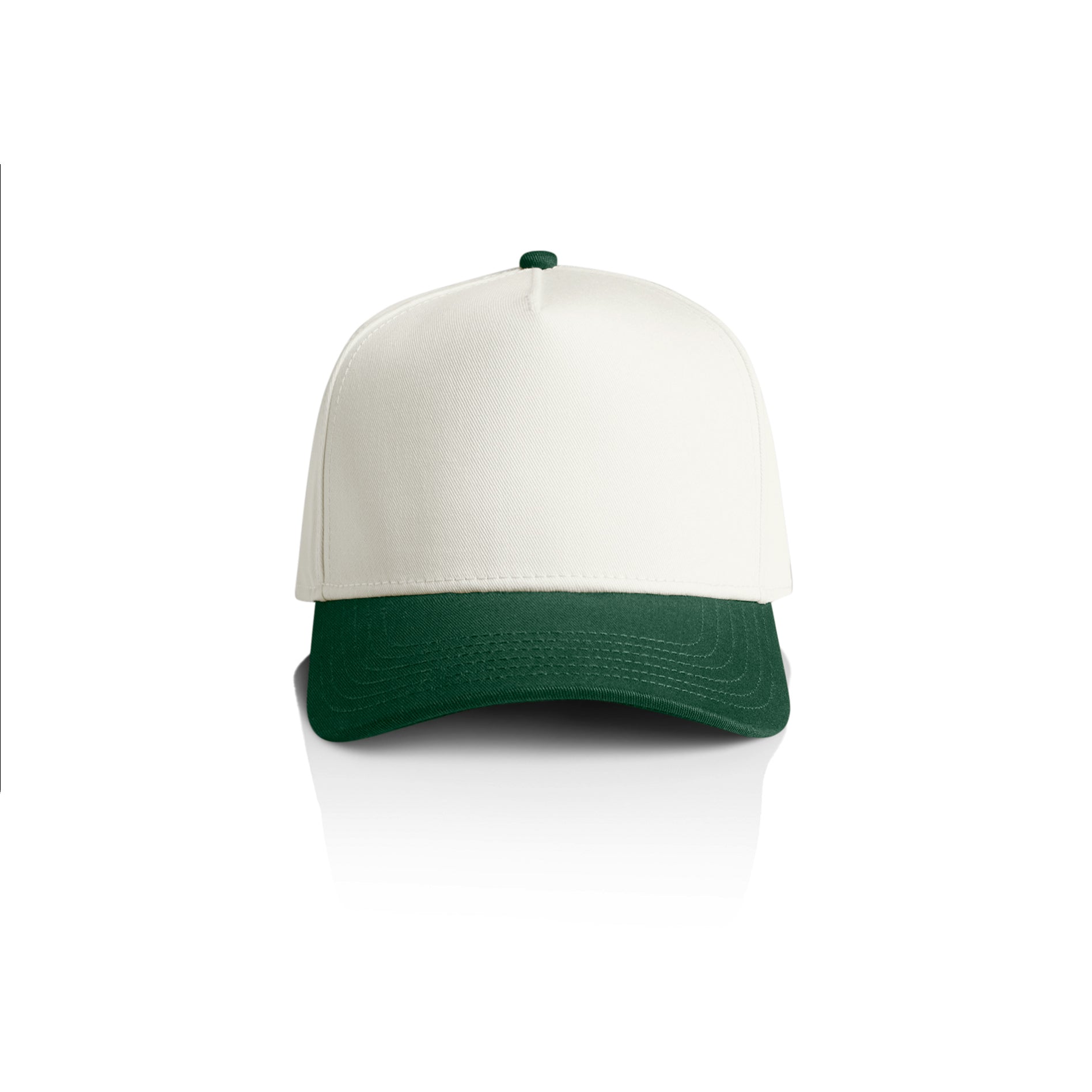 Ascolour Frame Two Tone Cap 1165 Two Tone Frame Cap Natural Forest Front - Custom Printed - Print Blanc