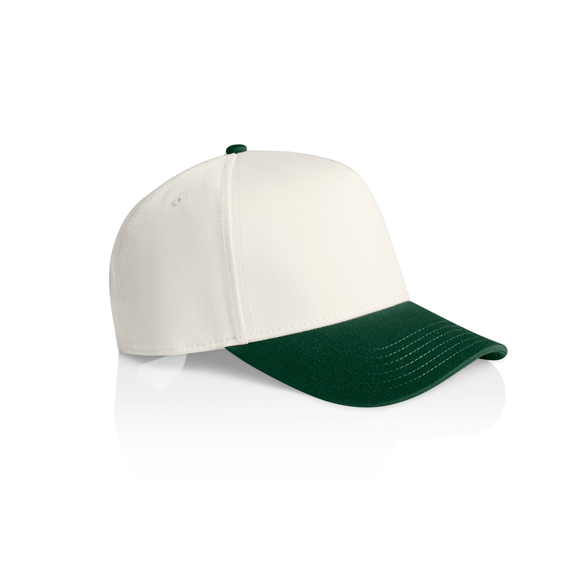 Ascolour Frame Two Tone Cap 1165 Two Tone Frame Cap Natural Forest Side - Custom Printed - Print Blanc