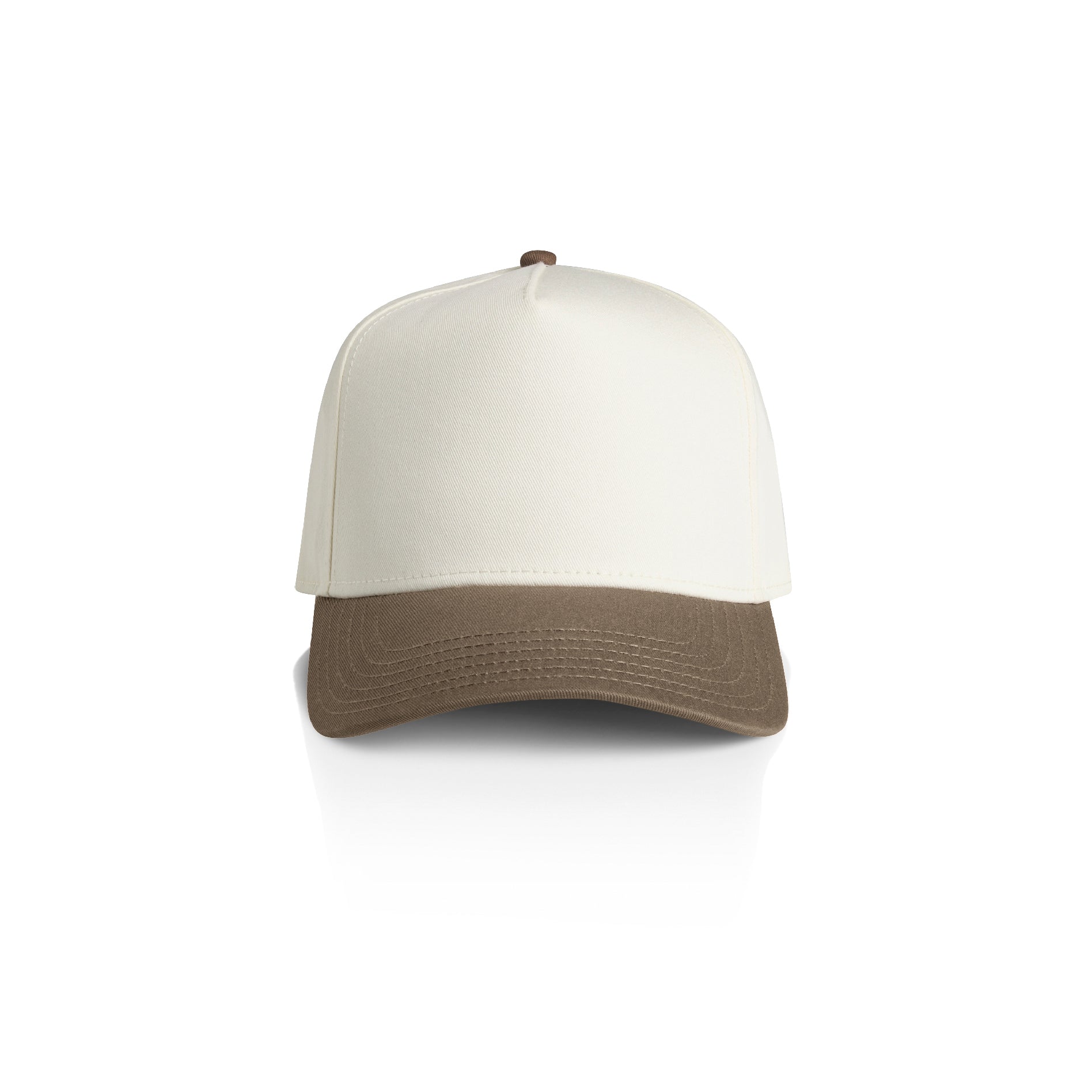 Ascolour Frame Two Tone Cap 1165 Two Tone Frame Cap Natural Walnut Front - Custom Printed - Print Blanc