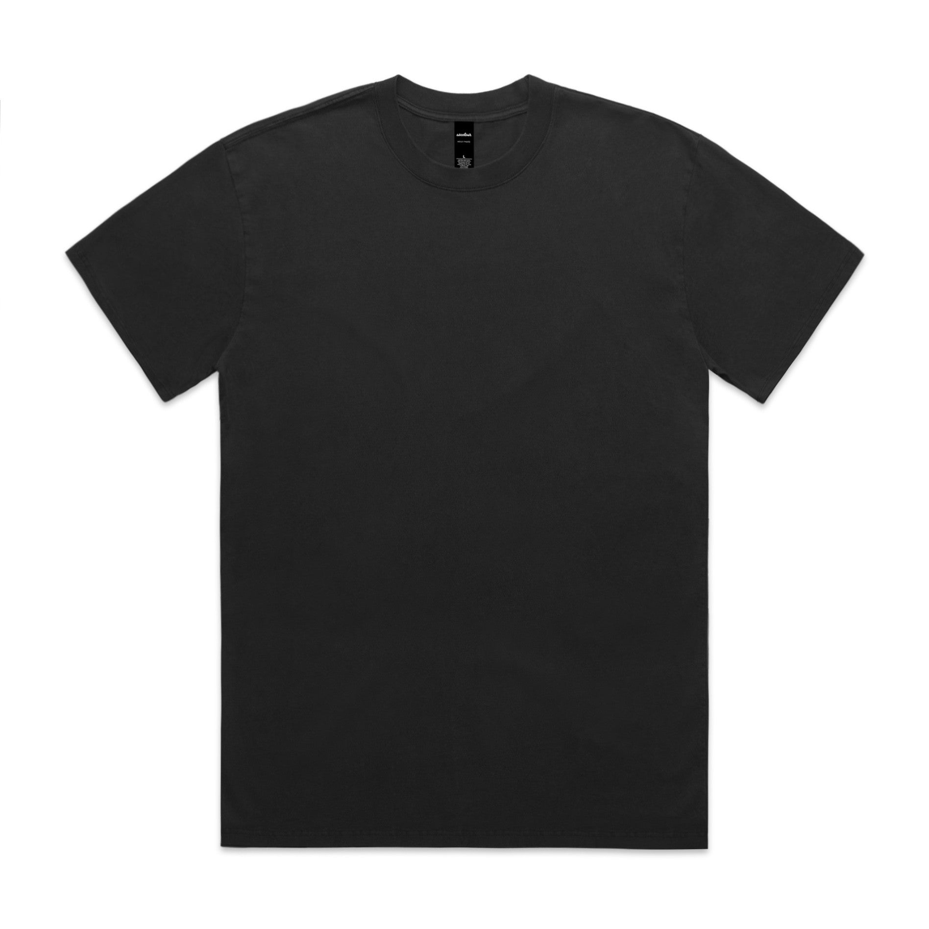 AS Colour Heavy Faded Tee 5082 - Faded Black Front - Custom Printed - Print Blanc