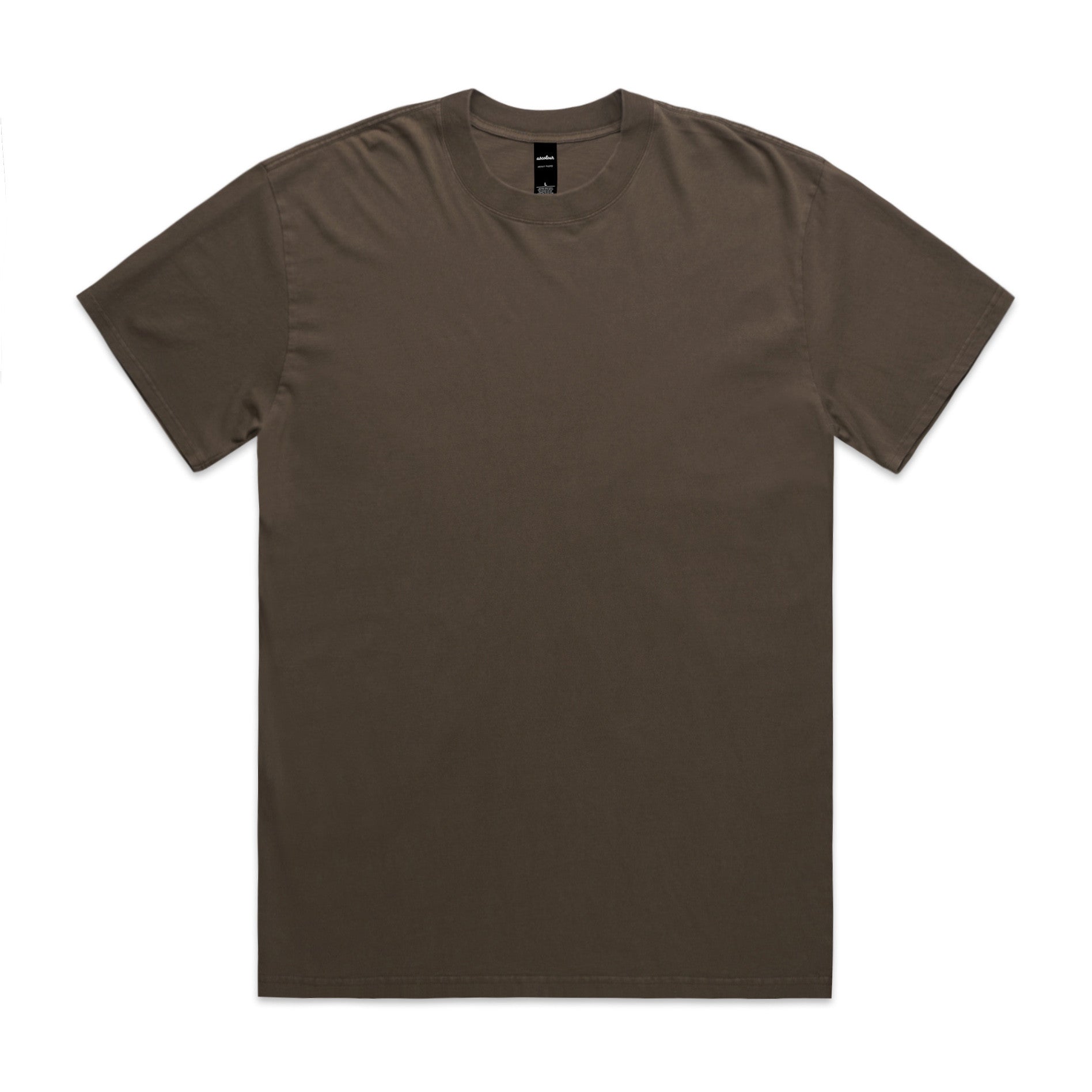 AS Colour Heavy Faded Tee 5082 - Faded Brown Front - Custom Printed - Print Blanc