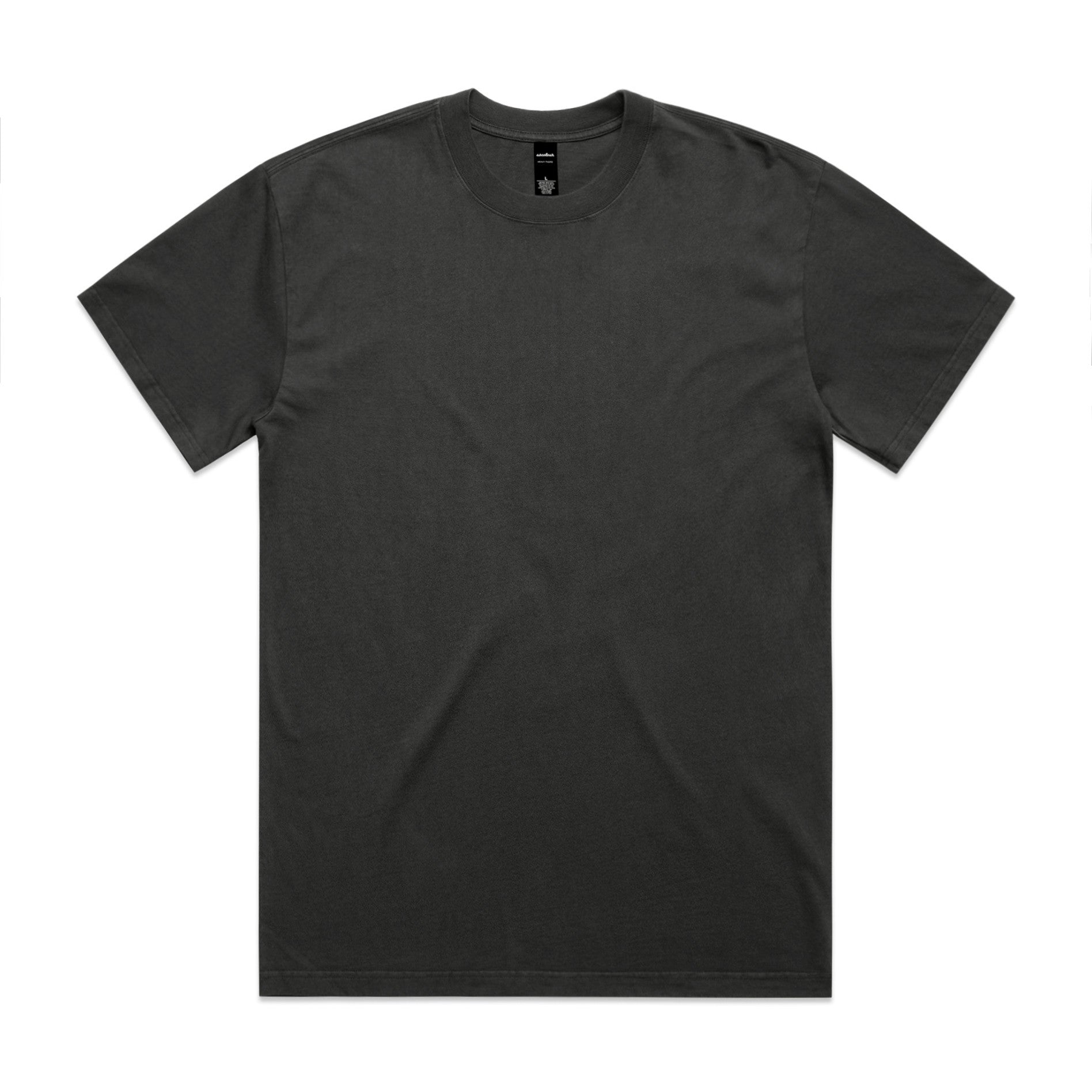 AS Colour Heavy Faded Tee 5082 - Faded Coal Front - Custom Printed - Print Blanc