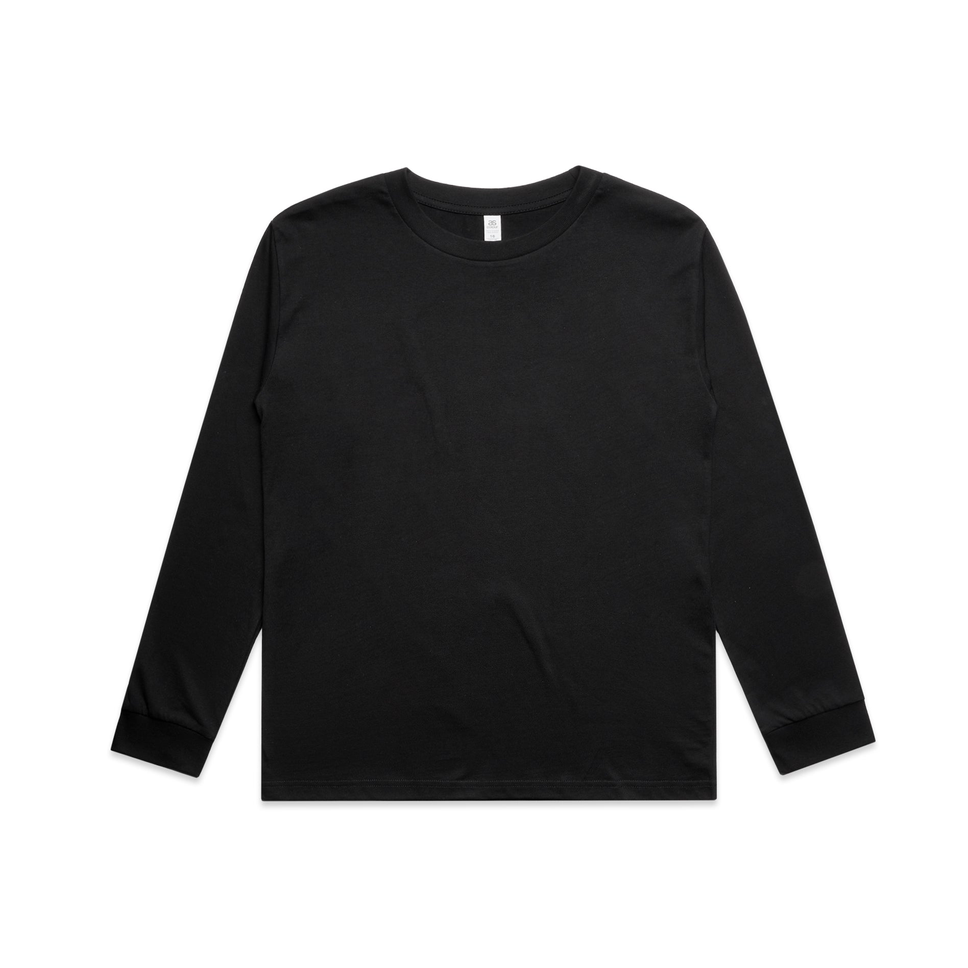 Ascolour Kids Classic Ls Tee 3062 Kids Classic Ls Tee Black Front - Custom Printed - Print Blanc