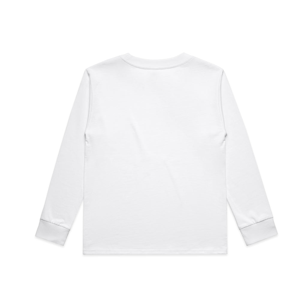 Ascolour Kids Classic Ls Tee 3062 Kids Classic Ls Tee White Back - Custom Printed - Print Blanc