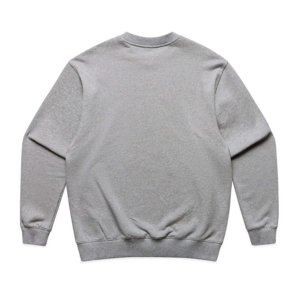 AS Colour Made Crew 5150 - Grey Marle Back - Custom Printed - Print Blanc