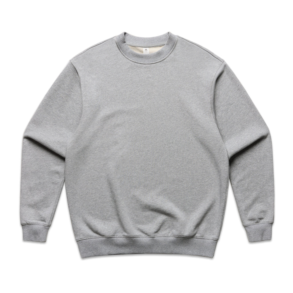 AS Colour Made Crew 5150 - Grey Marle Front - Custom Printed - Print Blanc