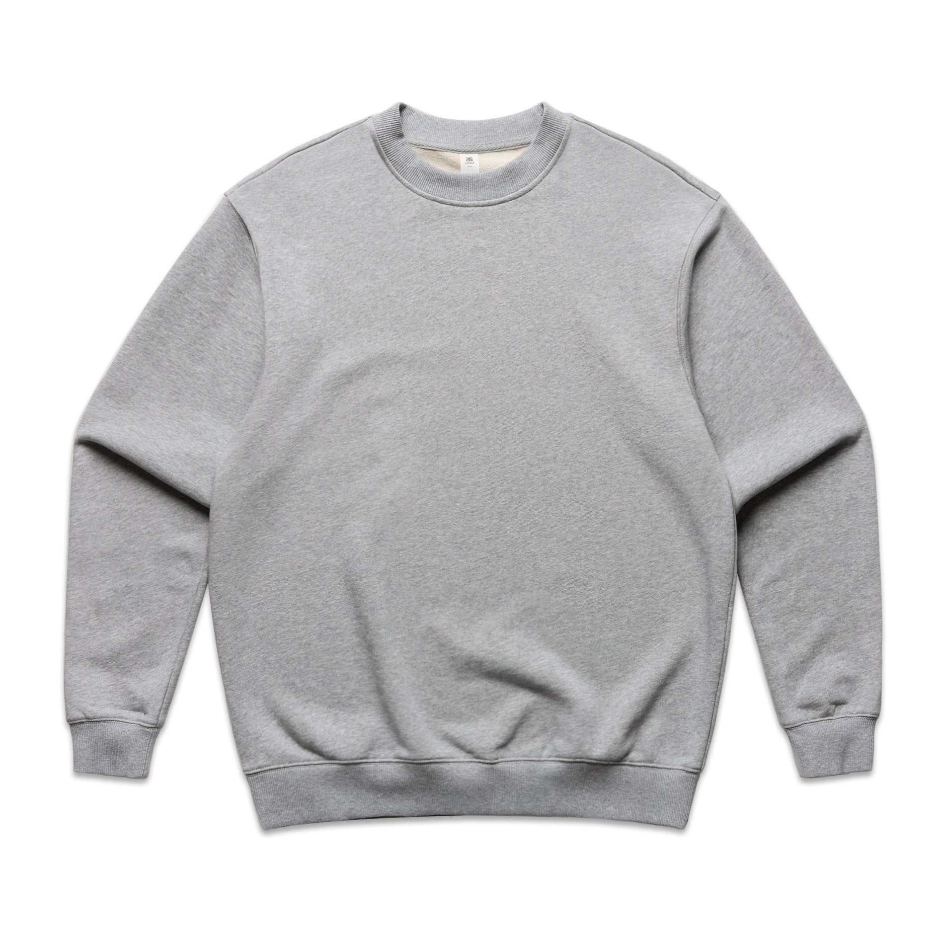 AS Colour Made Crew 5150 - Grey Marle Front - Custom Printed - Print Blanc