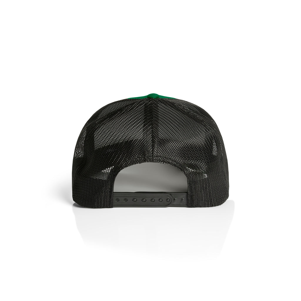 Ascolour Mesh Contrast Trucker Cap 1191 Mesh Contrast Trucker Cap Forest Black Back - Custom Printed - Print Blanc