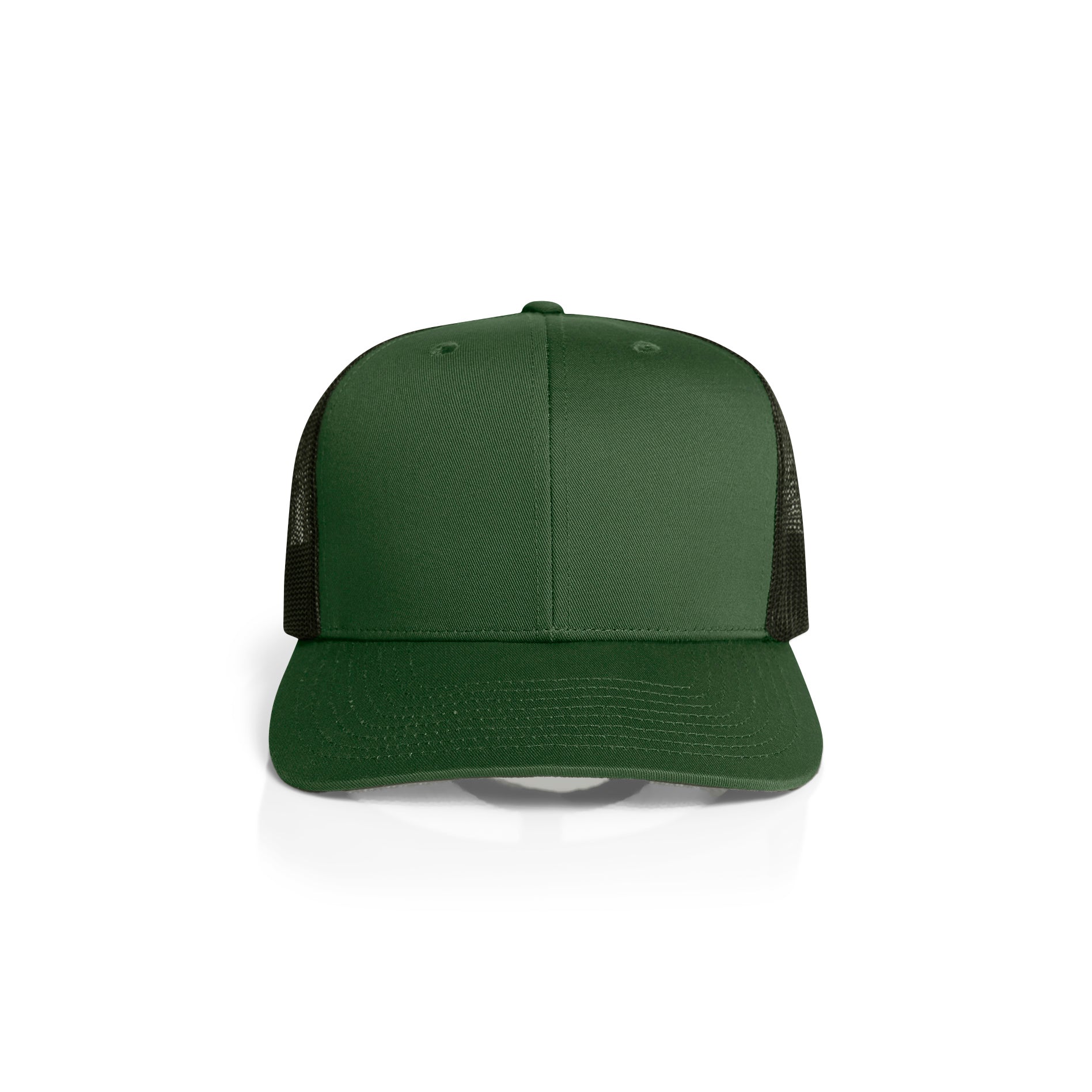 Ascolour Mesh Contrast Trucker Cap 1191 Mesh Contrast Trucker Cap Forest Black Front - Custom Printed - Print Blanc