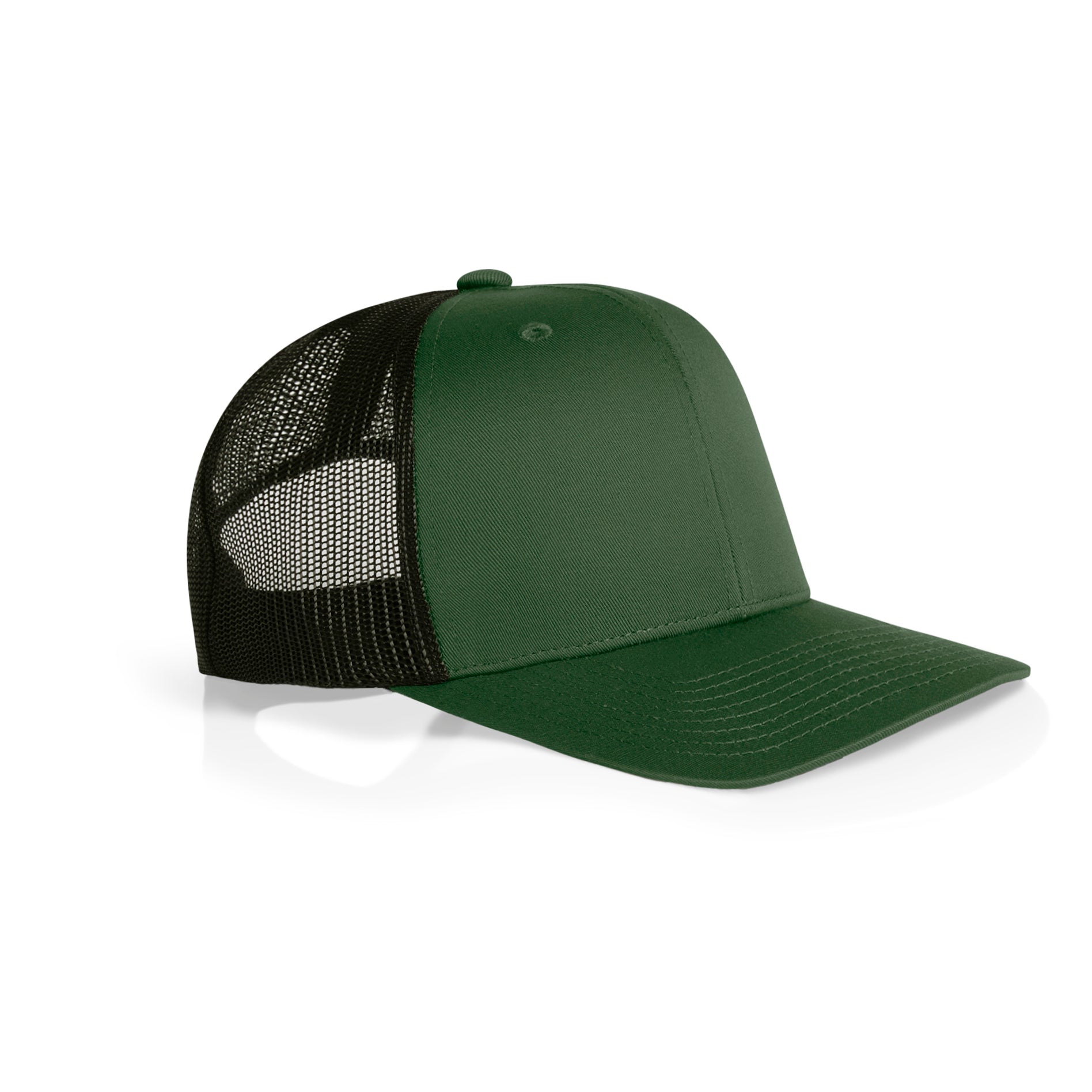 Ascolour Mesh Contrast Trucker Cap 1191 Mesh Contrast Trucker Cap Forest Black Side - Custom Printed - Print Blanc