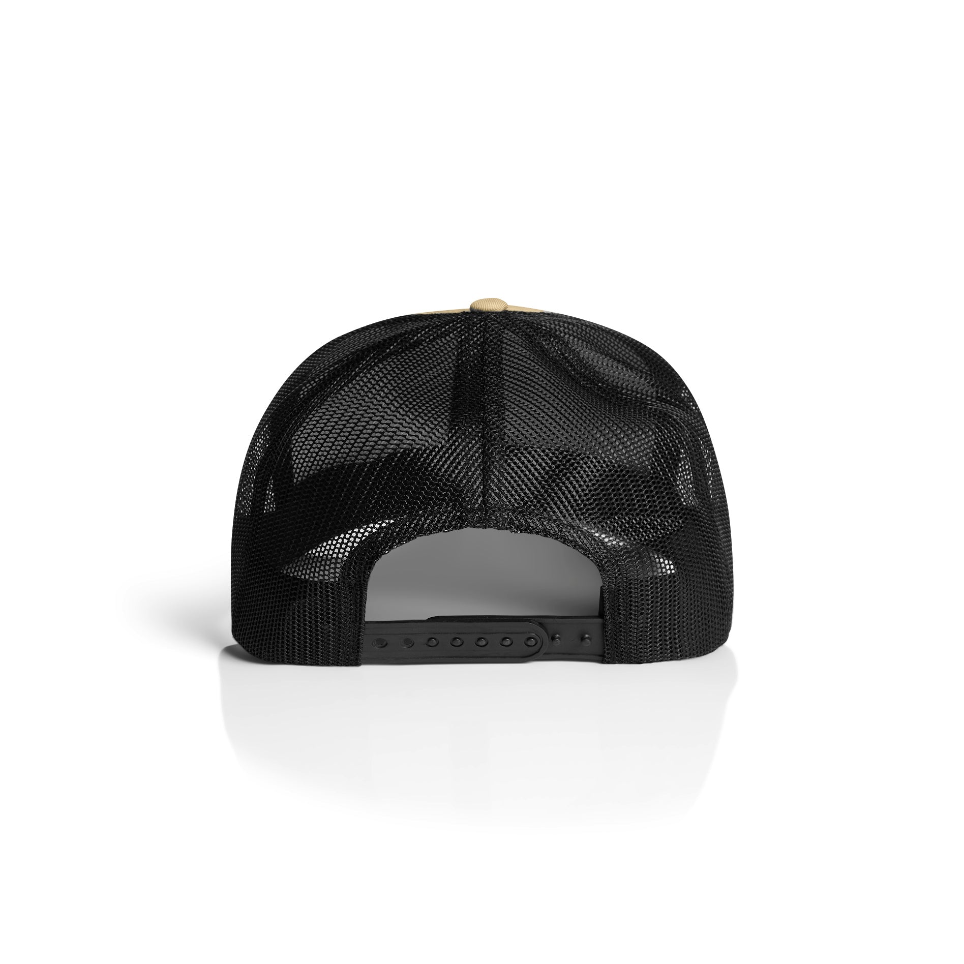 Ascolour Mesh Contrast Trucker Cap 1191 Mesh Contrast Trucker Cap Khaki Black Back - Custom Printed - Print Blanc