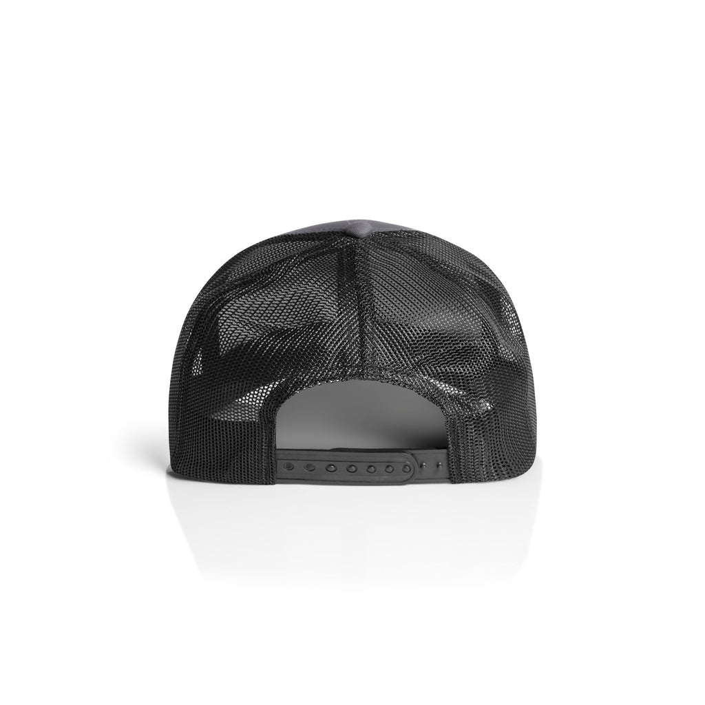 Ascolour Mesh Contrast Trucker Cap 1191 Mesh Contrast Trucker Cap Shadow Black Back - Custom Printed - Print Blanc