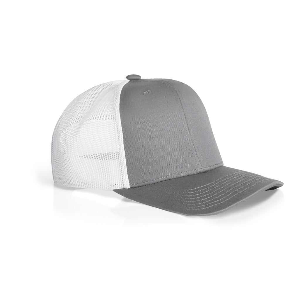 Ascolour Mesh Contrast Trucker Cap 1191 Mesh Contrast Trucker Cap Shadow White Side - Custom Printed - Print Blanc