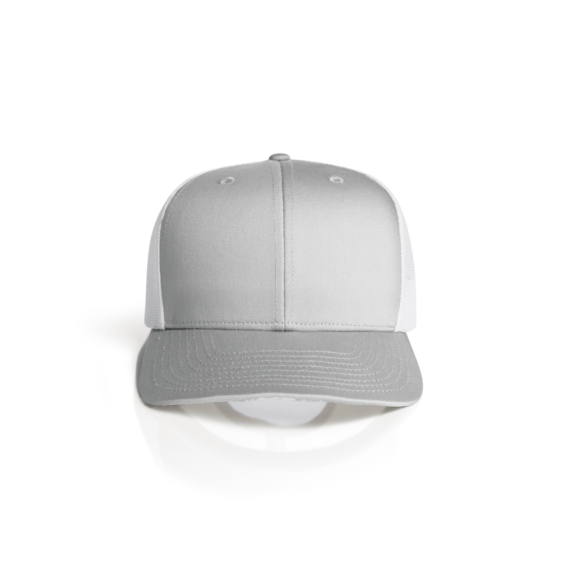 Ascolour Mesh Contrast Trucker Cap 1191 Mesh Contrast Trucker Cap Storm White Front - Custom Printed - Print Blanc