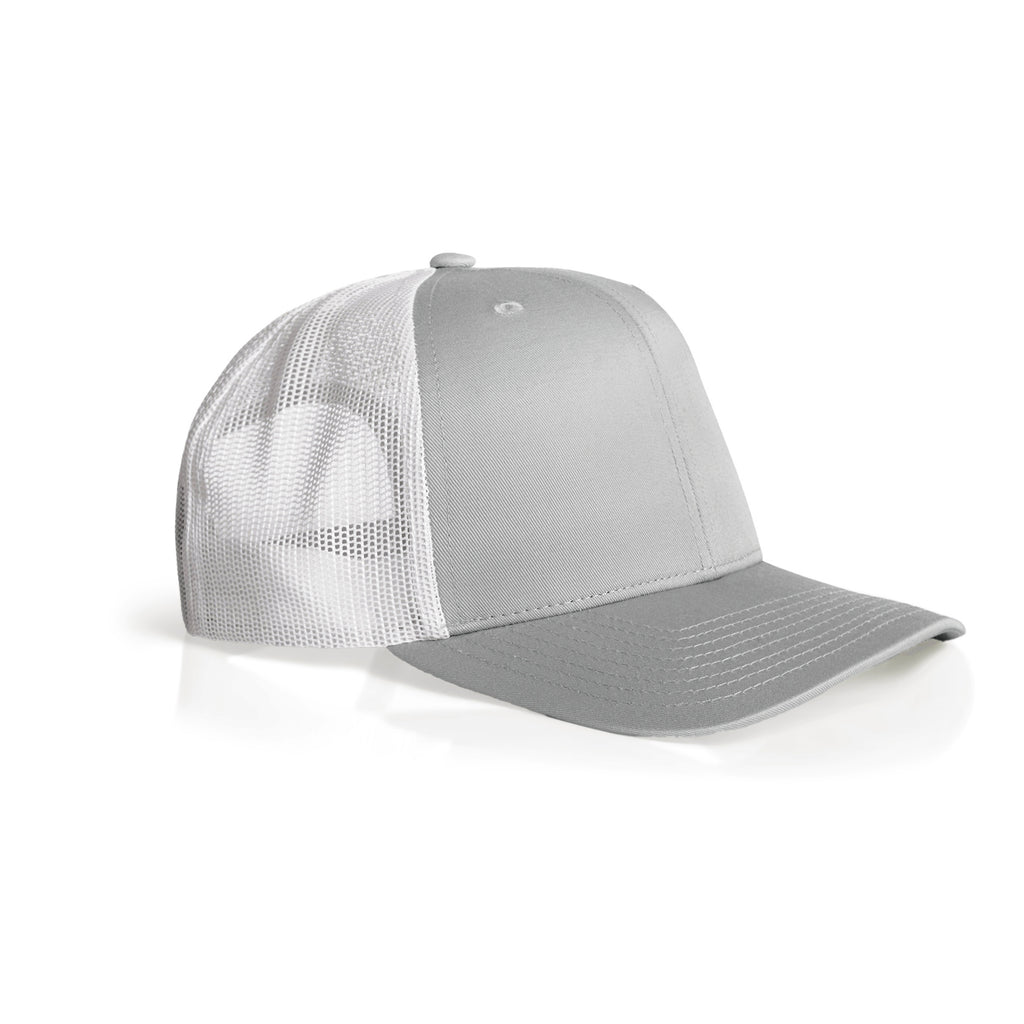 Ascolour Mesh Contrast Trucker Cap 1191 Mesh Contrast Trucker Cap Storm White Side - Custom Printed - Print Blanc