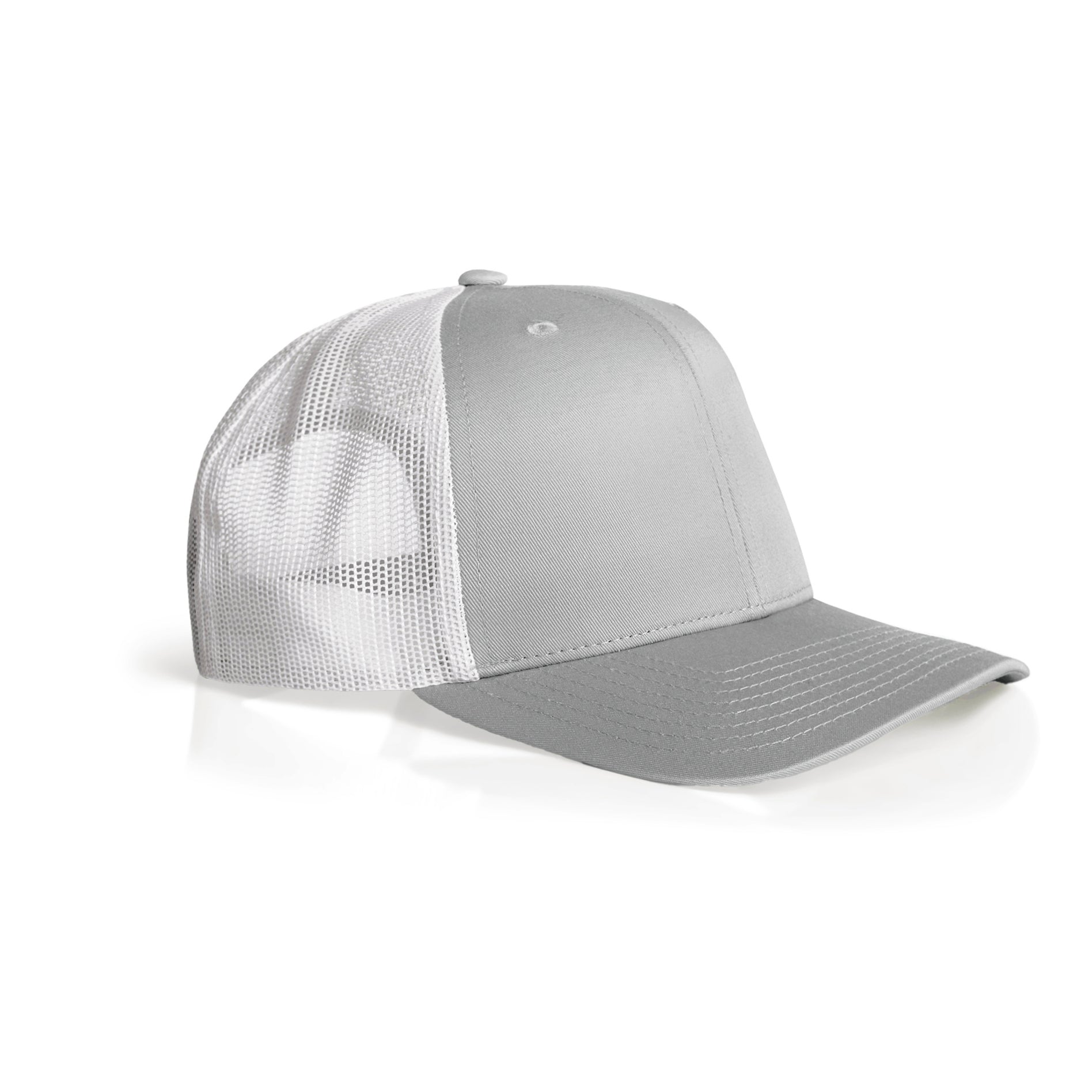 Ascolour Mesh Contrast Trucker Cap 1191 Mesh Contrast Trucker Cap Storm White Side - Custom Printed - Print Blanc