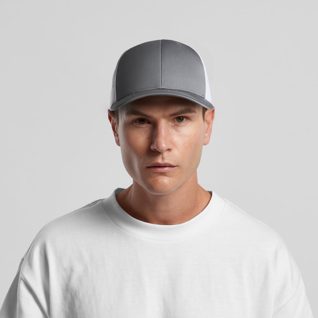 Ascolour Mesh Contrast Trucker Cap 1191 Mesh Contrast Trucker Cap Turn Front - Custom Printed - Print Blanc