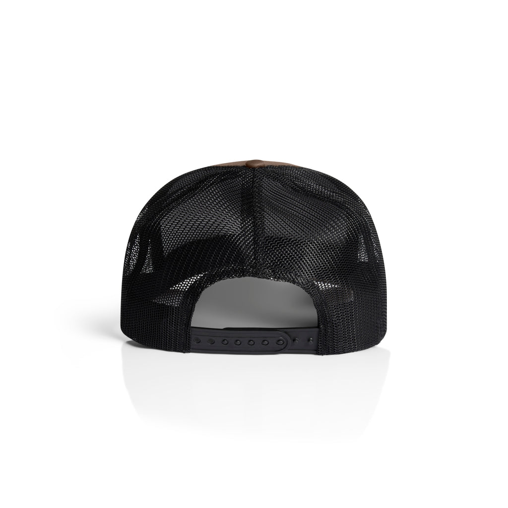Ascolour Mesh Contrast Trucker Cap 1191 Mesh Contrast Trucker Cap Walnut Black Back - Custom Printed - Print Blanc