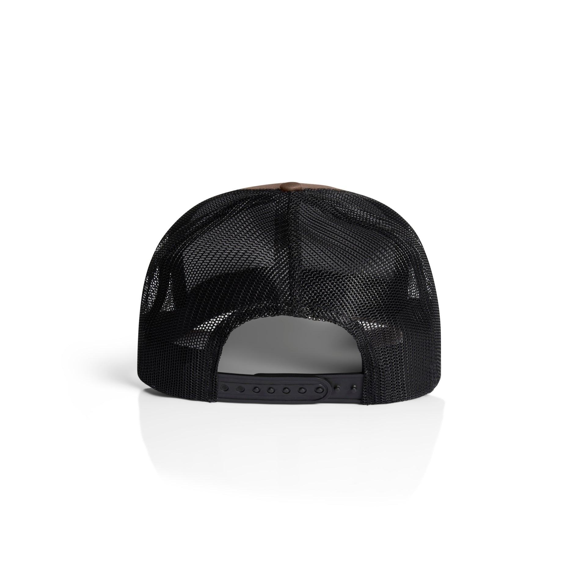 Ascolour Mesh Contrast Trucker Cap 1191 Mesh Contrast Trucker Cap Walnut Black Back - Custom Printed - Print Blanc