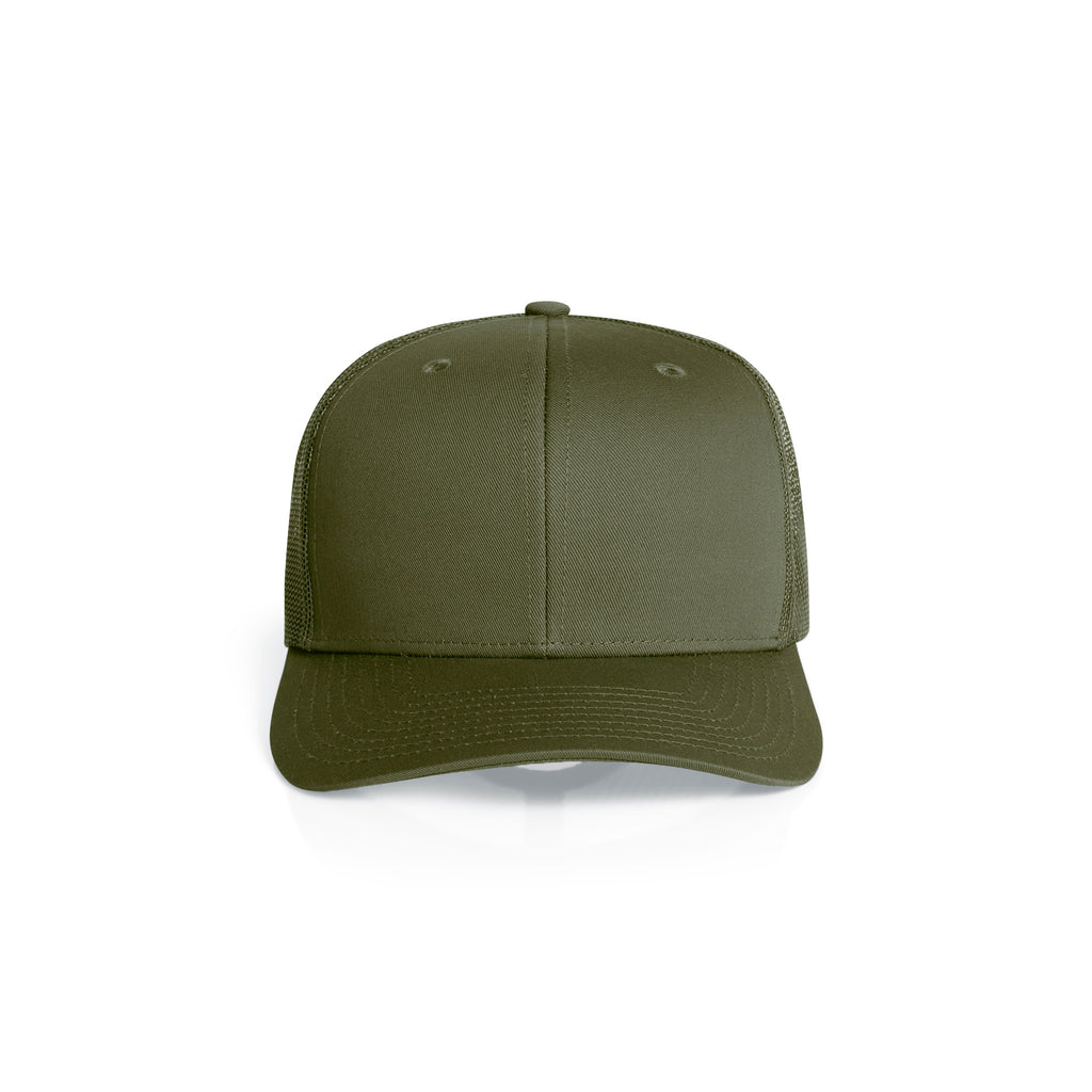 Ascolour Mesh Trucker Cap 1190 Mesh Trucker Cap Army Front - Custom Printed - Print Blanc