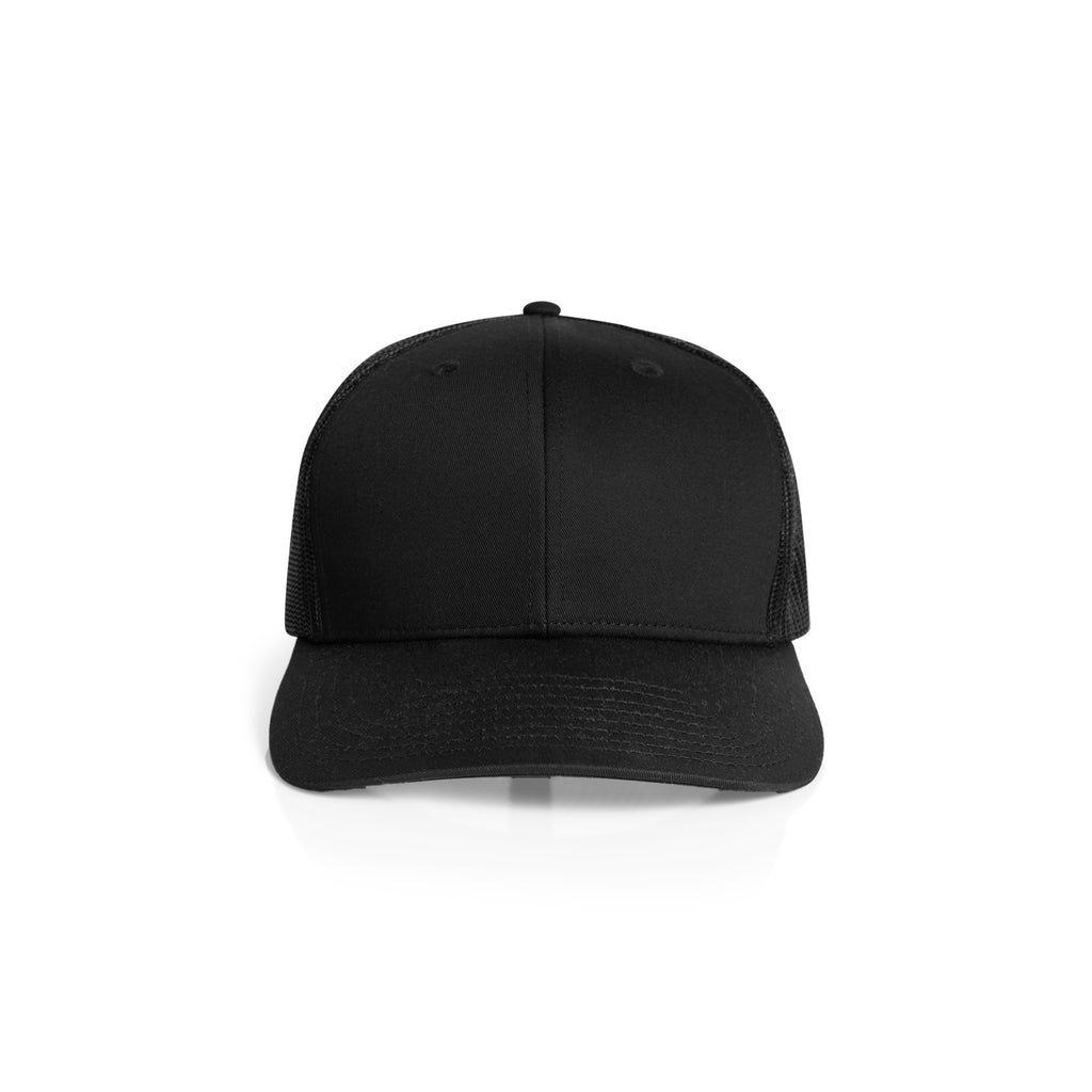 Ascolour Mesh Trucker Cap 1190 Mesh Trucker Cap Black Front - Custom Printed - Print Blanc
