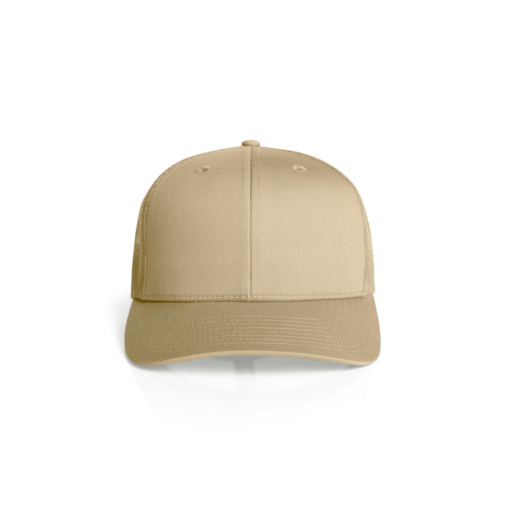 Ascolour Mesh Trucker Cap 1190 Mesh Trucker Cap Khaki Front - Custom Printed - Print Blanc